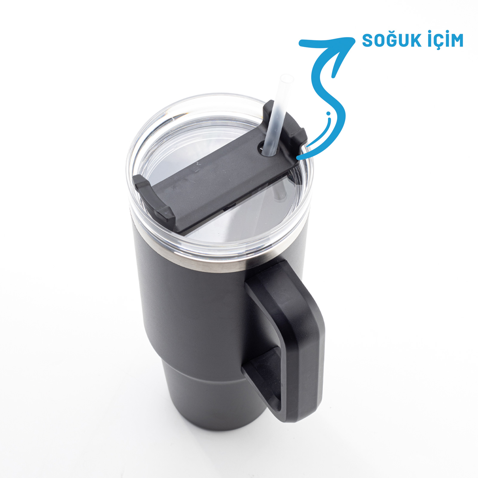 ADRASAN SİYAH 1200 ML TERMOS - Resim 4