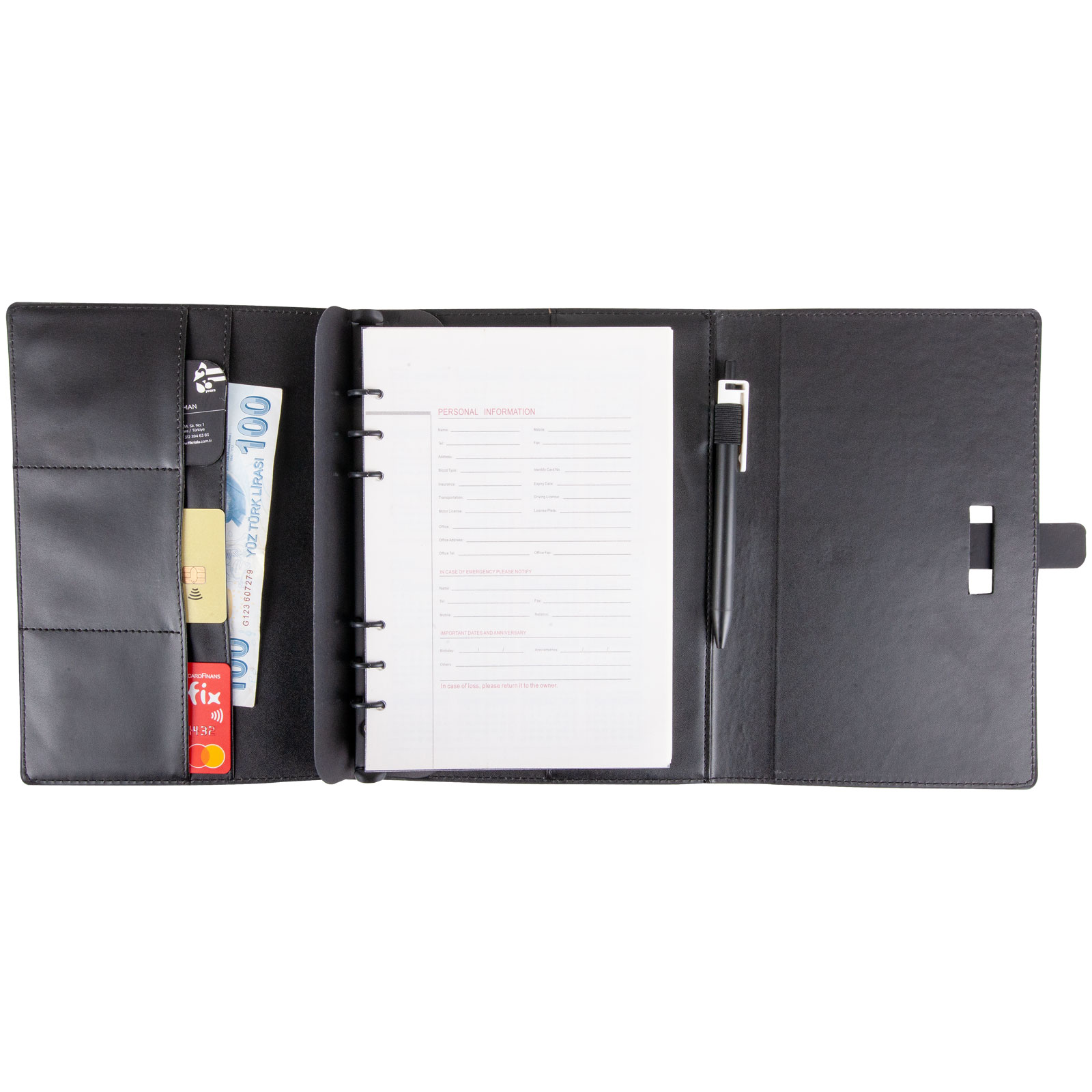DEMİRTEPE SİYAH TARİHSİZ ORGANİZER DEFTER (17x22CM) - Resim 2