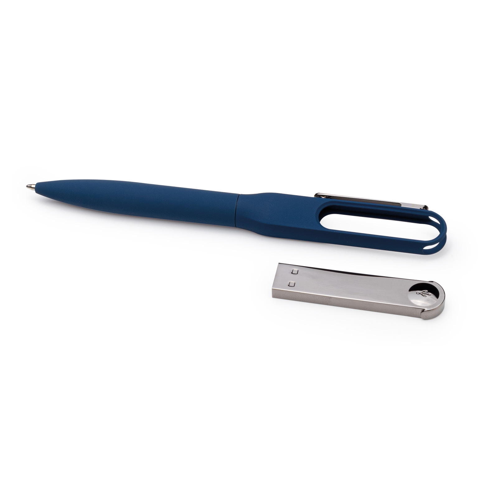 BİGA LACİVERT USBLİ METAL TÜKENMEZ KALEM - Resim 3