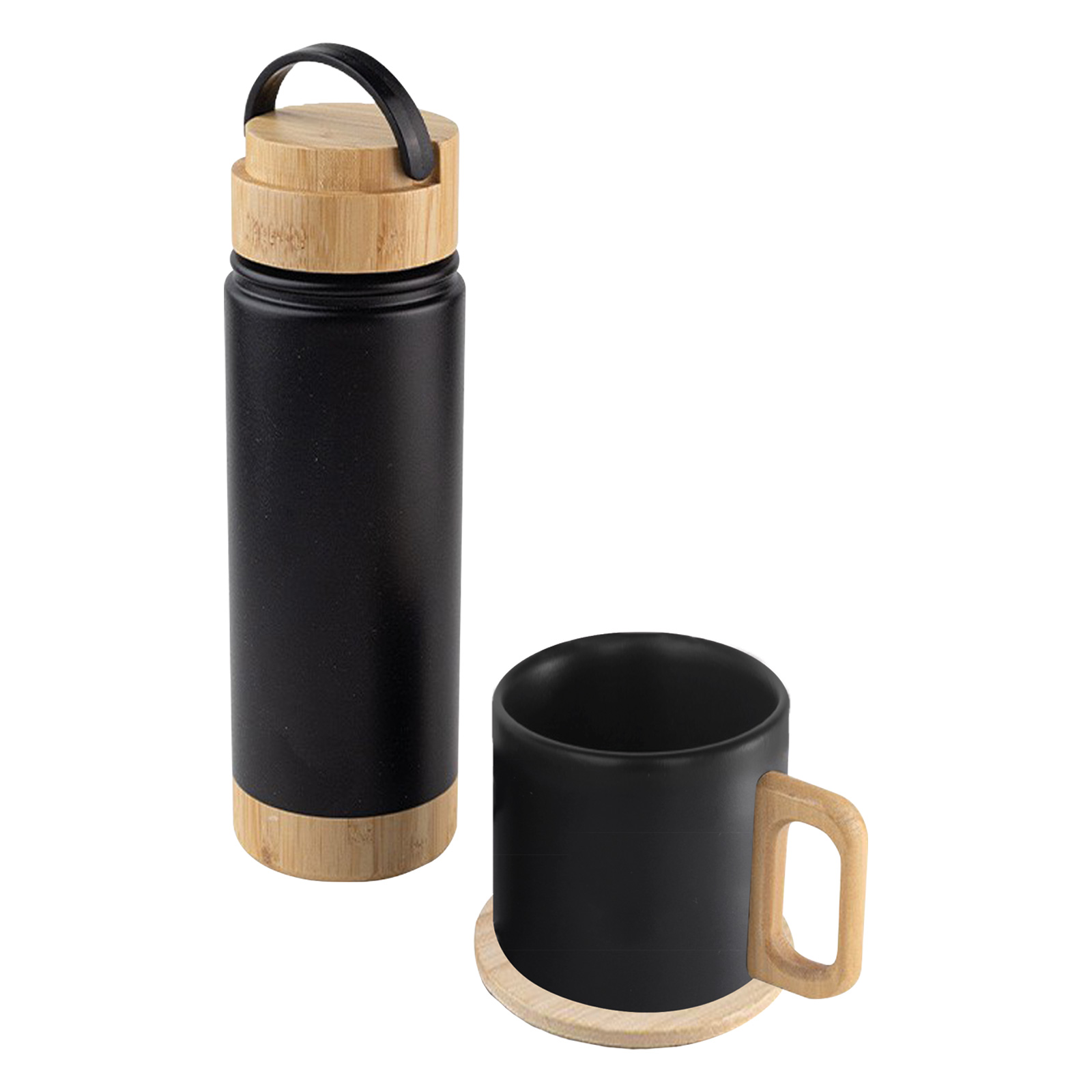 SERENLİ SİYAH 550 ML TERMOS KUPA SETİ - Resim 3