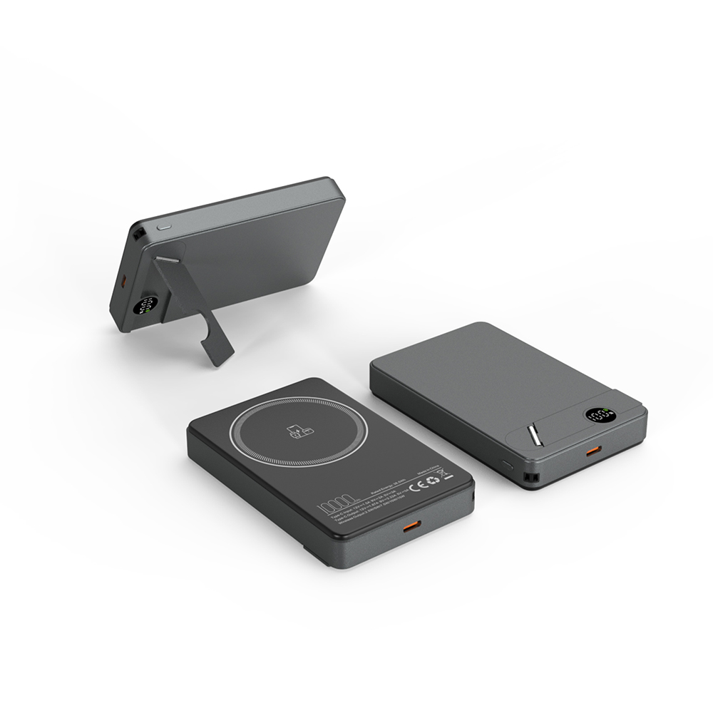 KİLYOS 10.000 MAH SİYAH MAGSAFE  ve  WIRELESS STANDLI POWERBANK - Resim 2