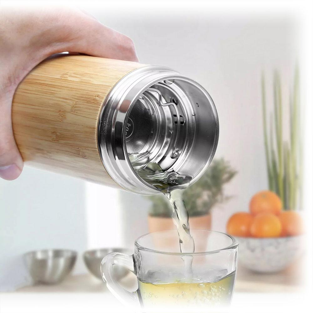İZNİK 500 ML  BAMBU ÇELİK TERMOS - Resim 2