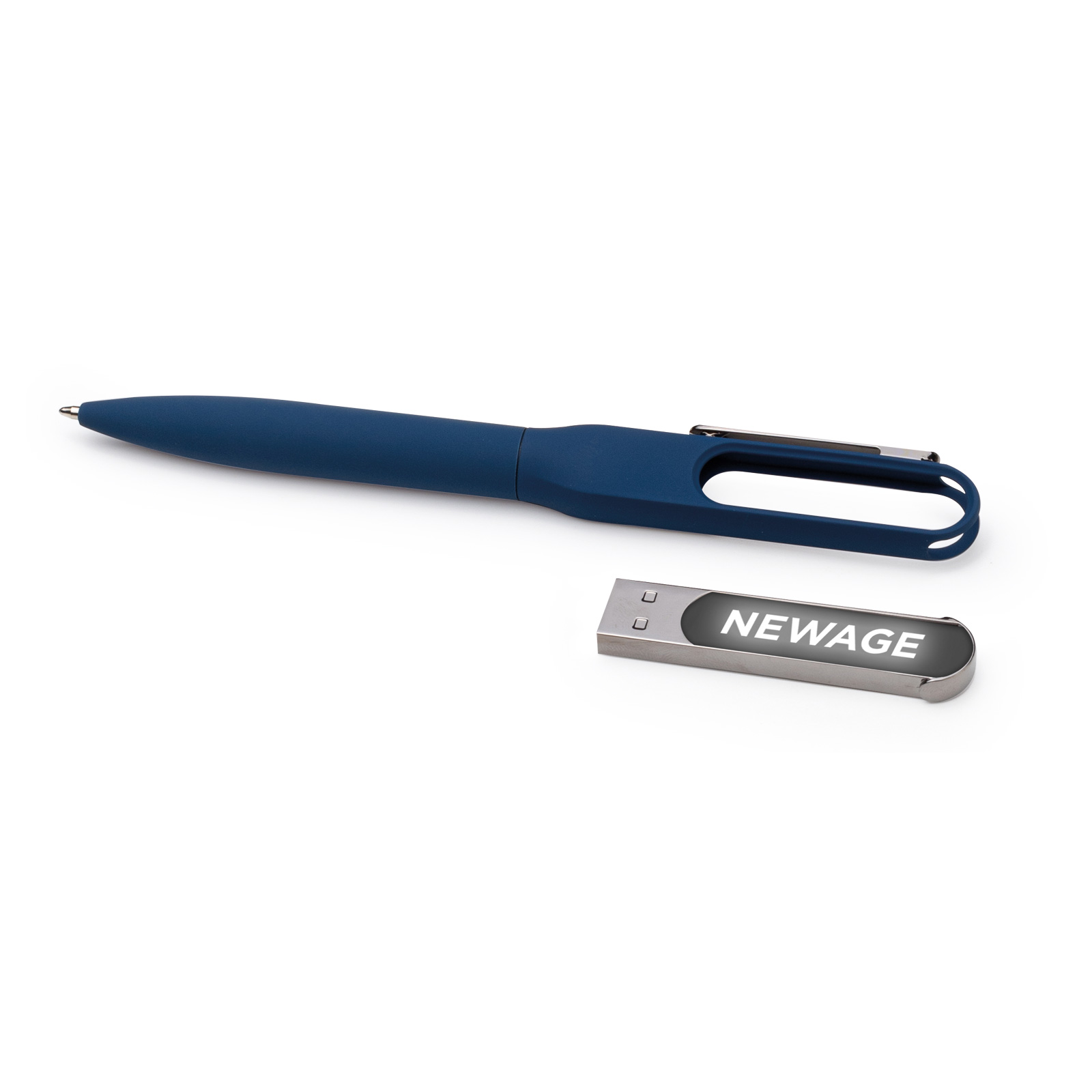 BİGA LACİVERT USBLİ METAL TÜKENMEZ KALEM - Resim 2