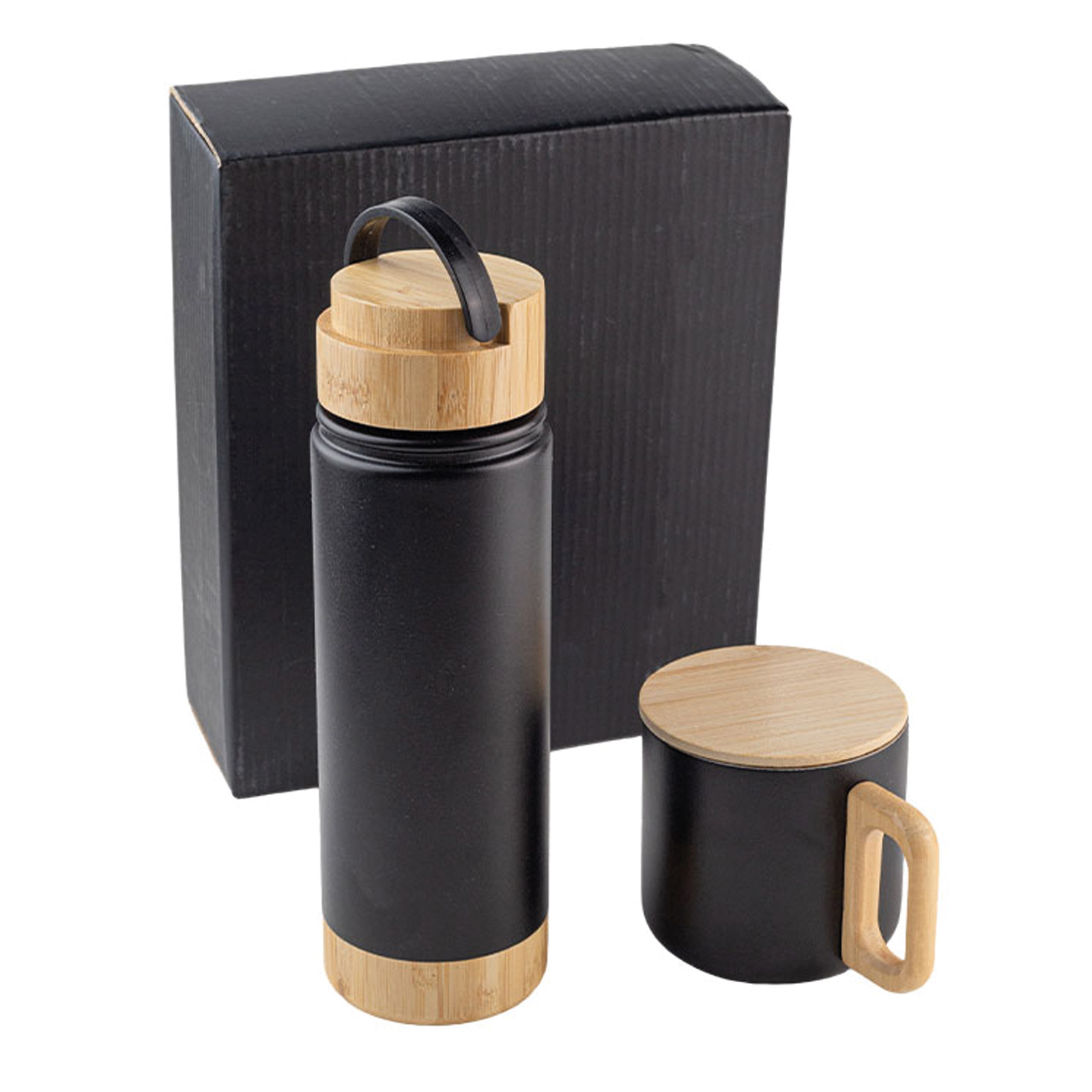 SERENLİ SİYAH 550 ML TERMOS KUPA SETİ - Resim 2