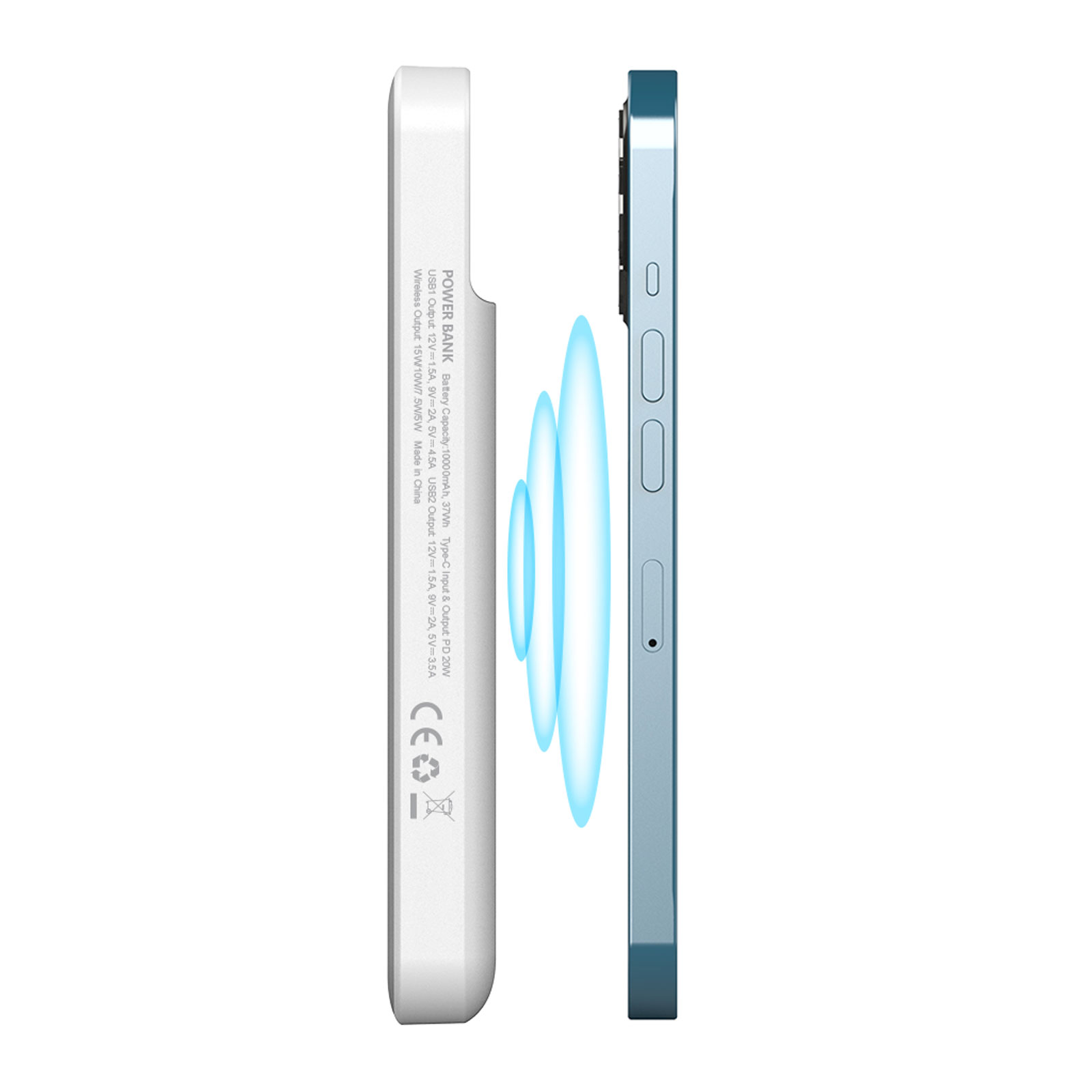 ÜZÜMLÜ 10.000 MAH BEYAZ WIRELESS POWERBANK - Resim 2