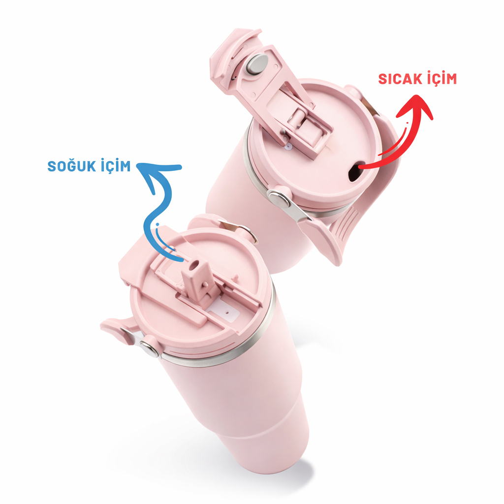 İNEBOLU PEMBE 1200 ML TERMOS - Resim 4