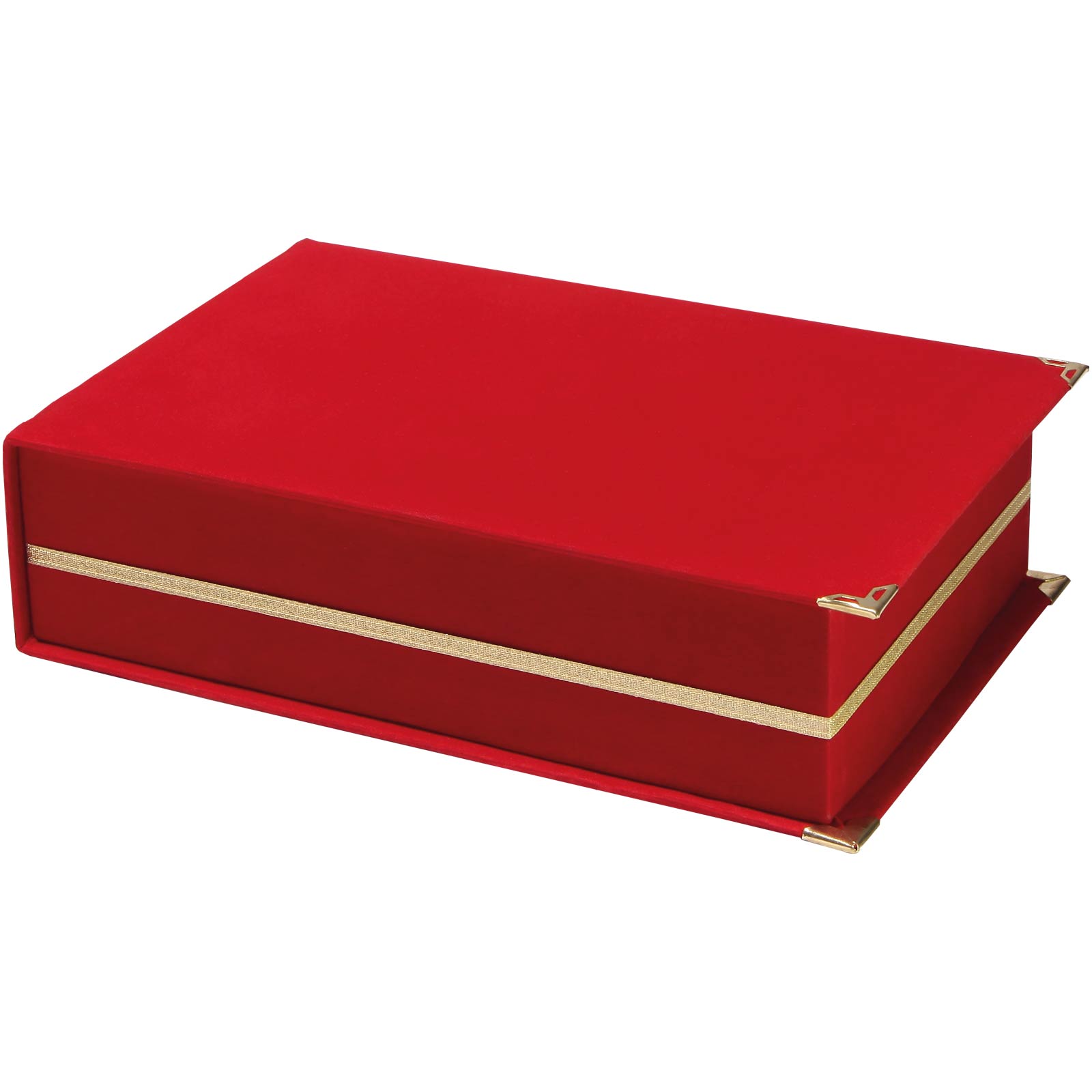 KAŞMİR KIRMIZI KADİFE PLAKET KUTUSU (16X28 CM) - Resim 2