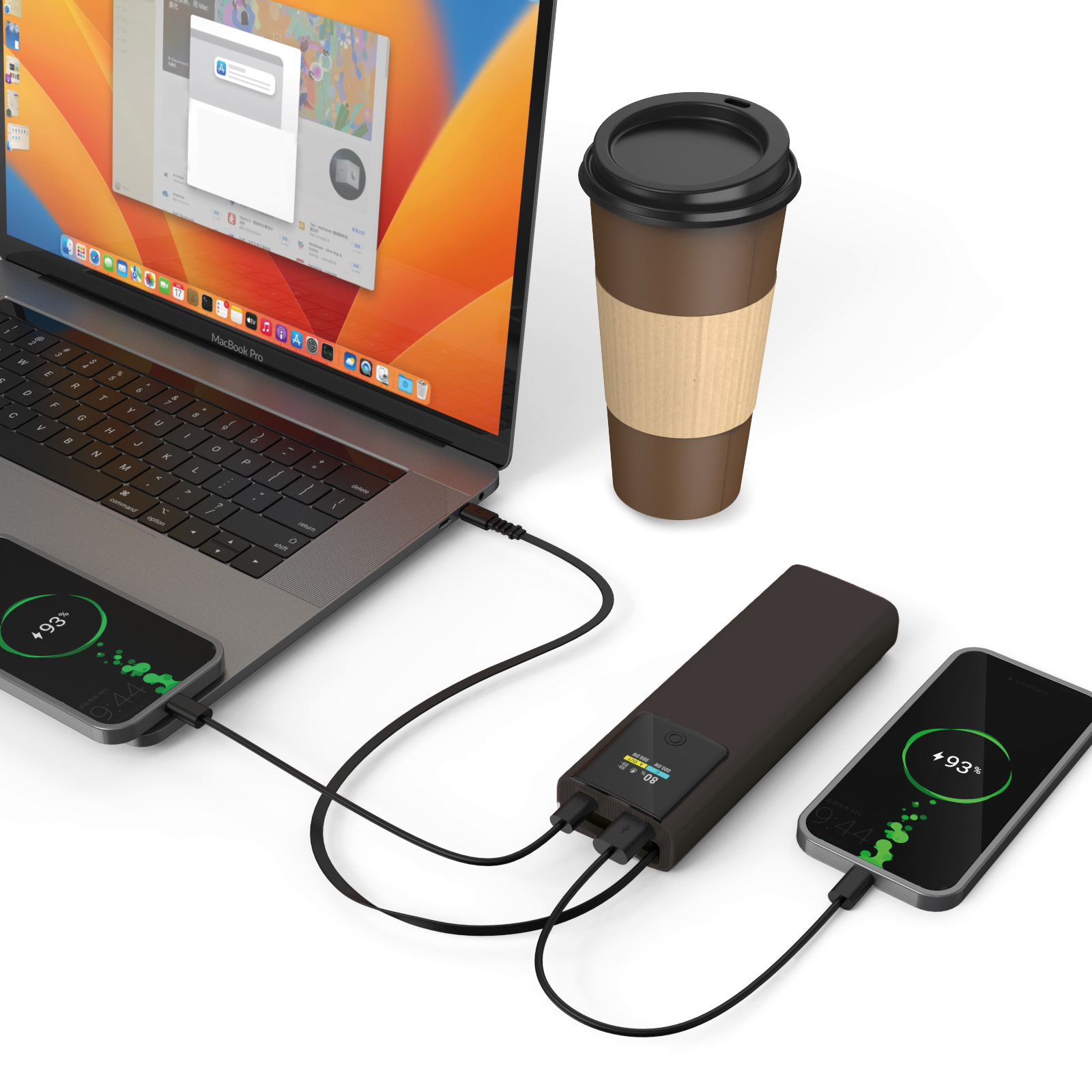 AKYAKA 20.000 MAH SİYAH POWERBANK - Resim 4