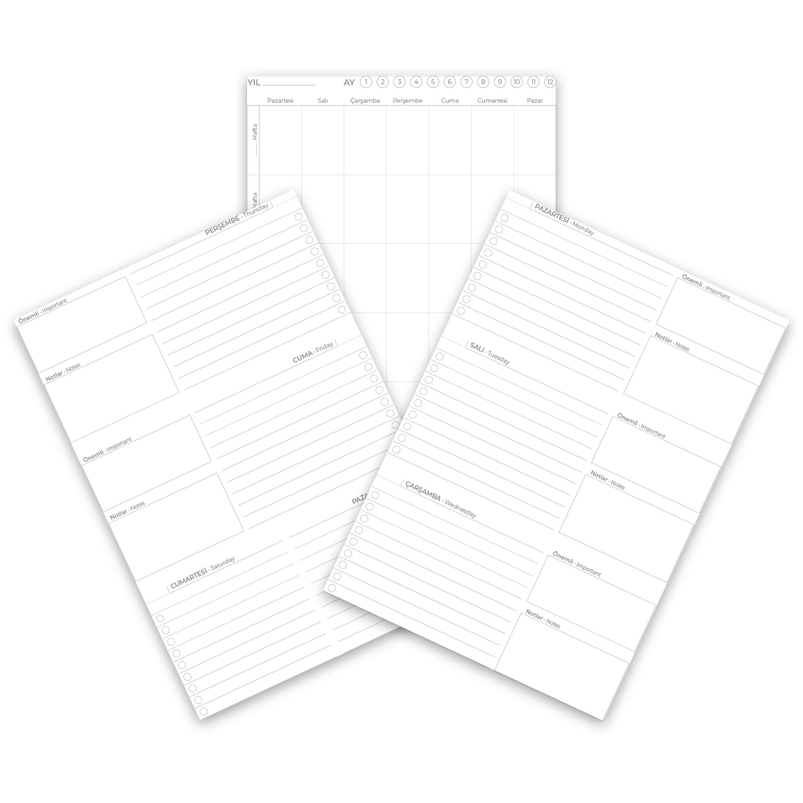 KOLEJ LACİVERT SPİRALLİ HAFTALIK PLANLAYICI (20x28 CM) - Resim 2