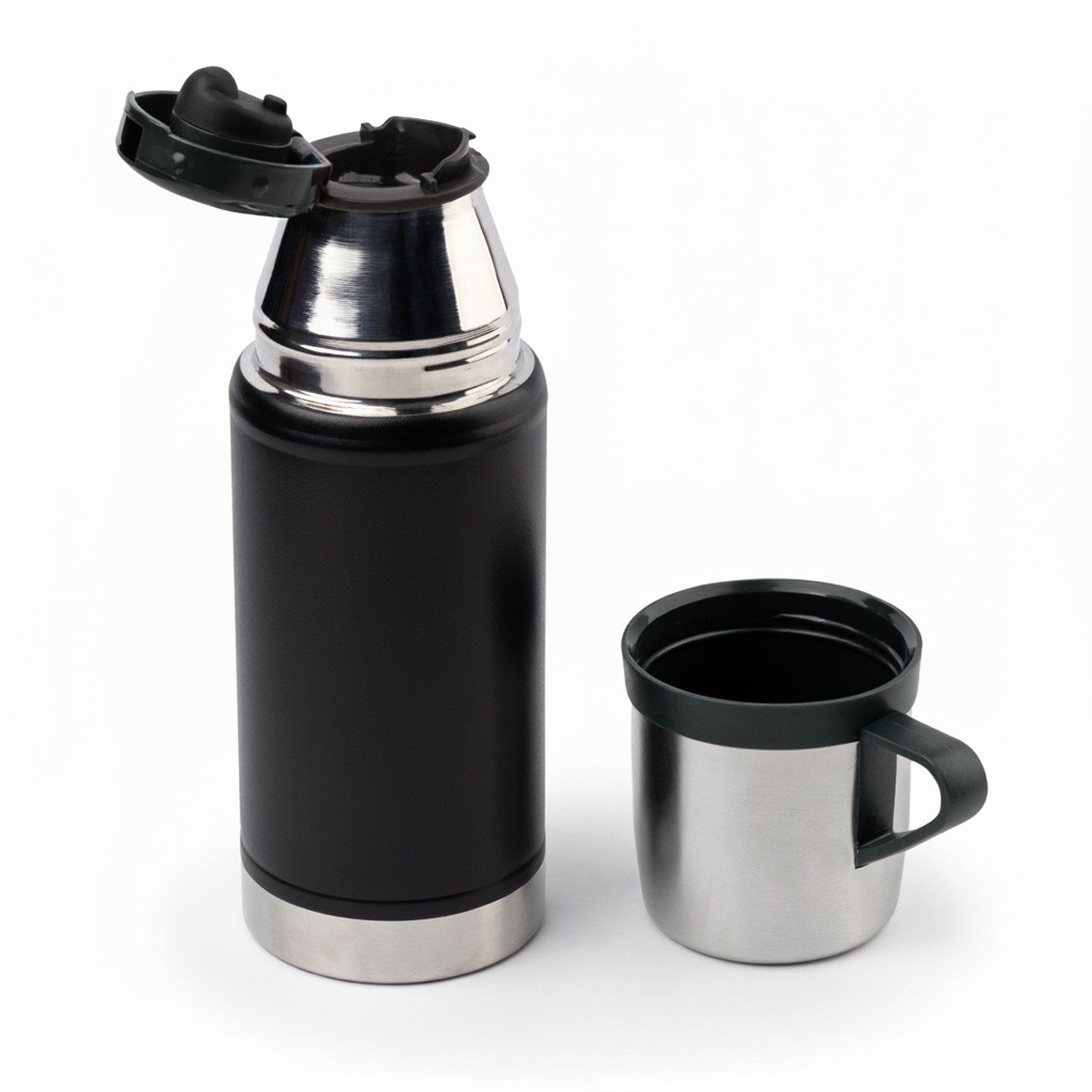 KARTEPE SİYAH 500 ML BARDAKLI TERMOS - Resim 2