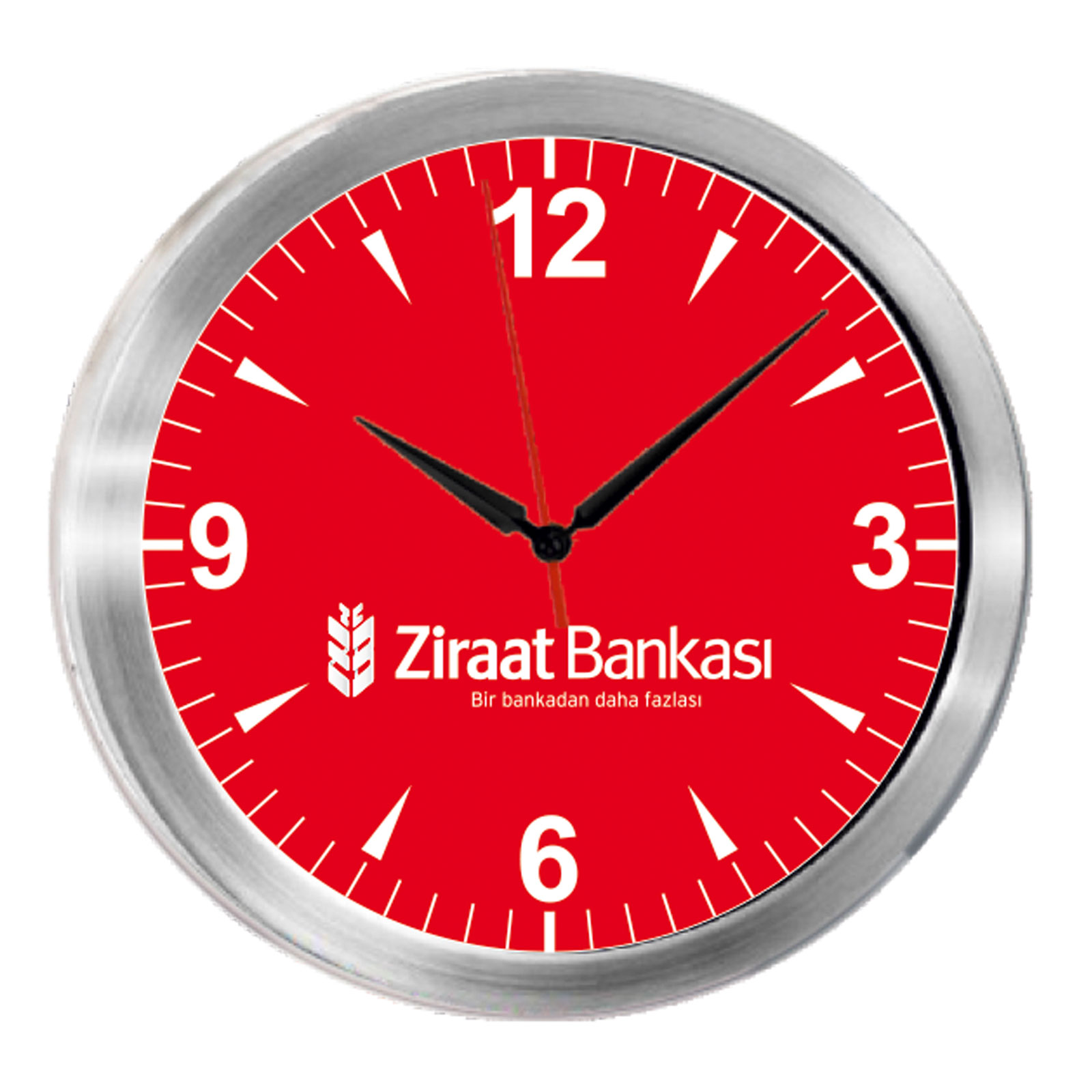 TRİTON091 GÜMÜŞ METAL KASA DUVAR SAATİ (350 MM) - Resim 3