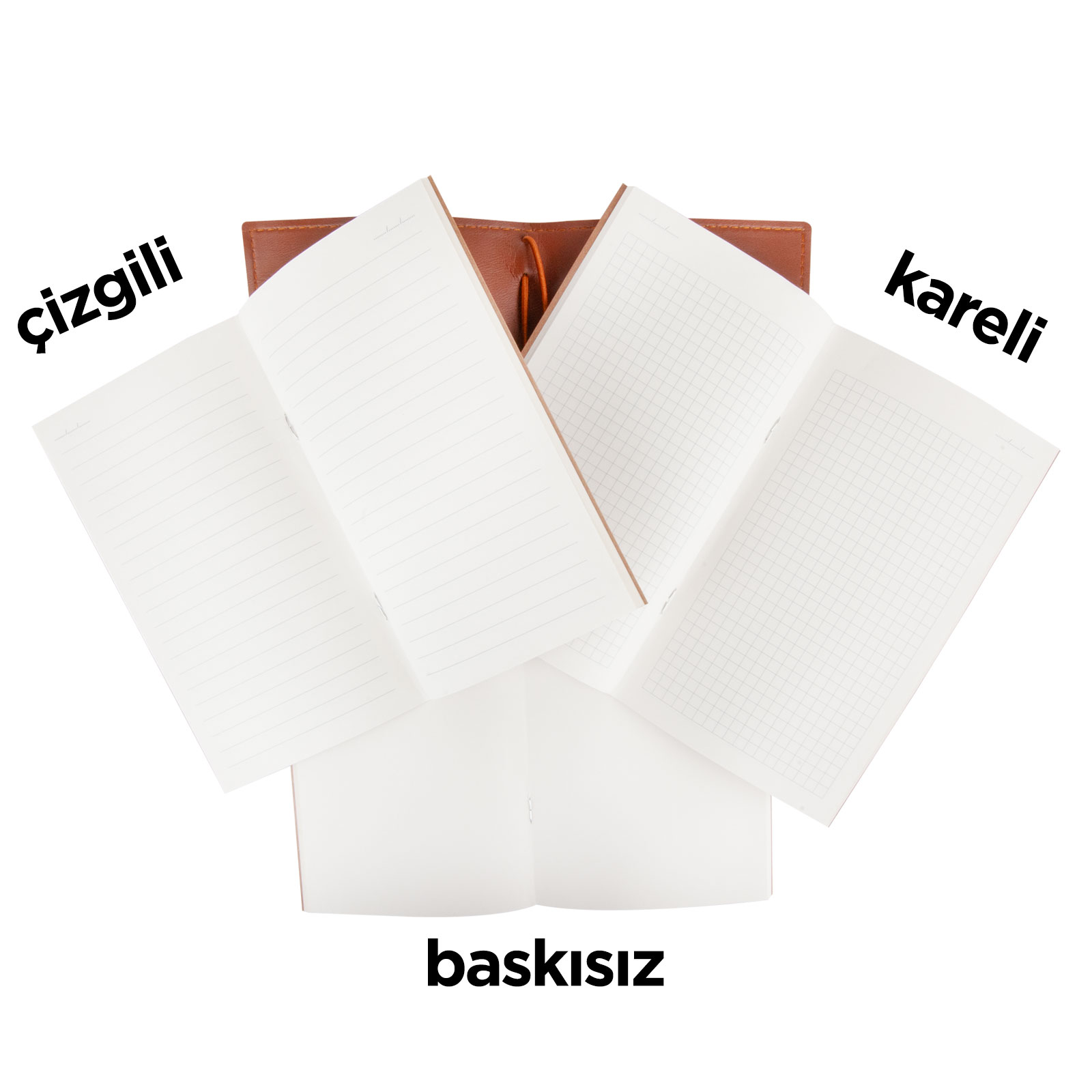 KUĞULU FÜME TARİHSİZ DEFTER (11,5X20 CM) - Resim 2