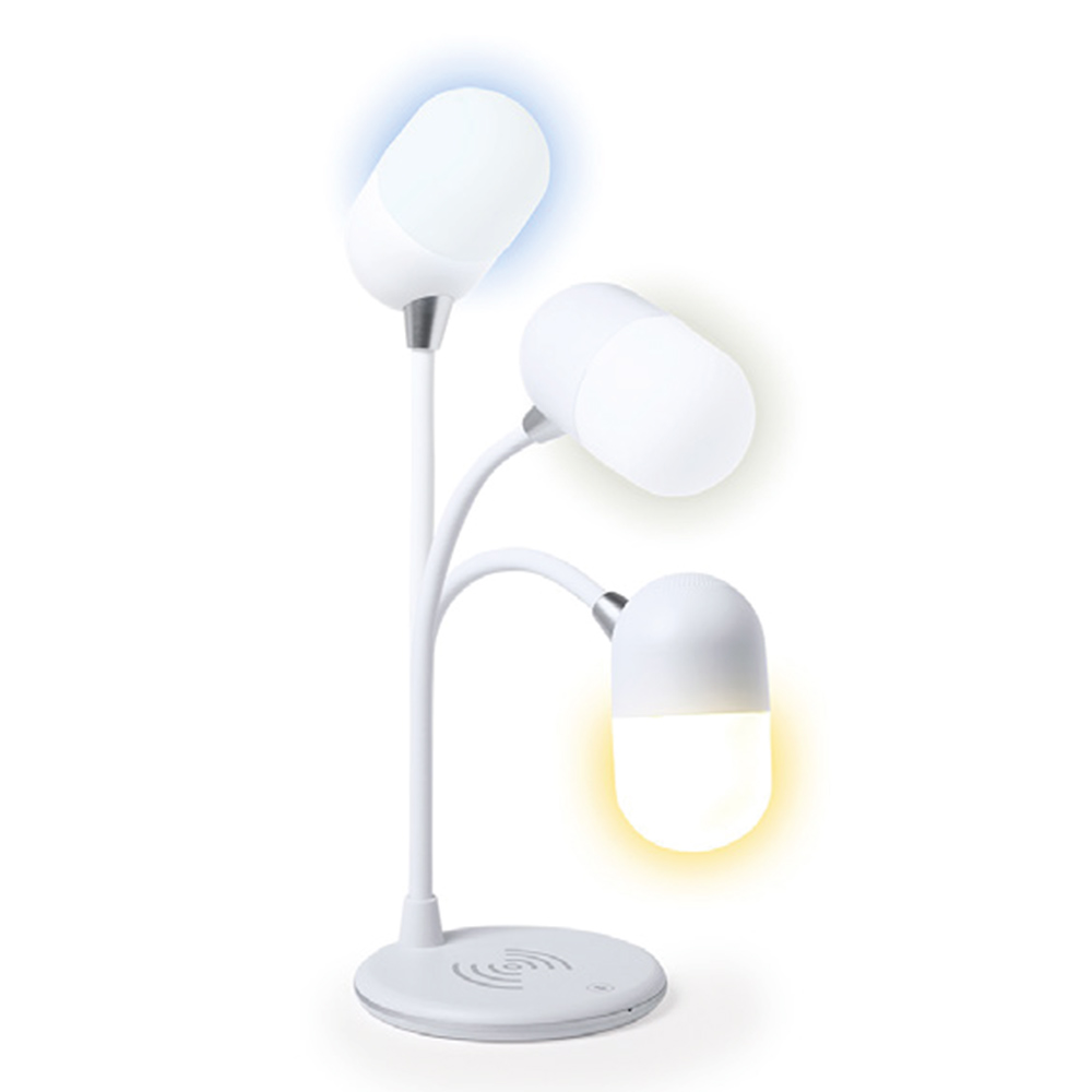 BORÇKA BEYAZ BLUETOOTH HOPARLÖR  ve  WİRELESS SARJ MASA LAMBASI - Resim 2