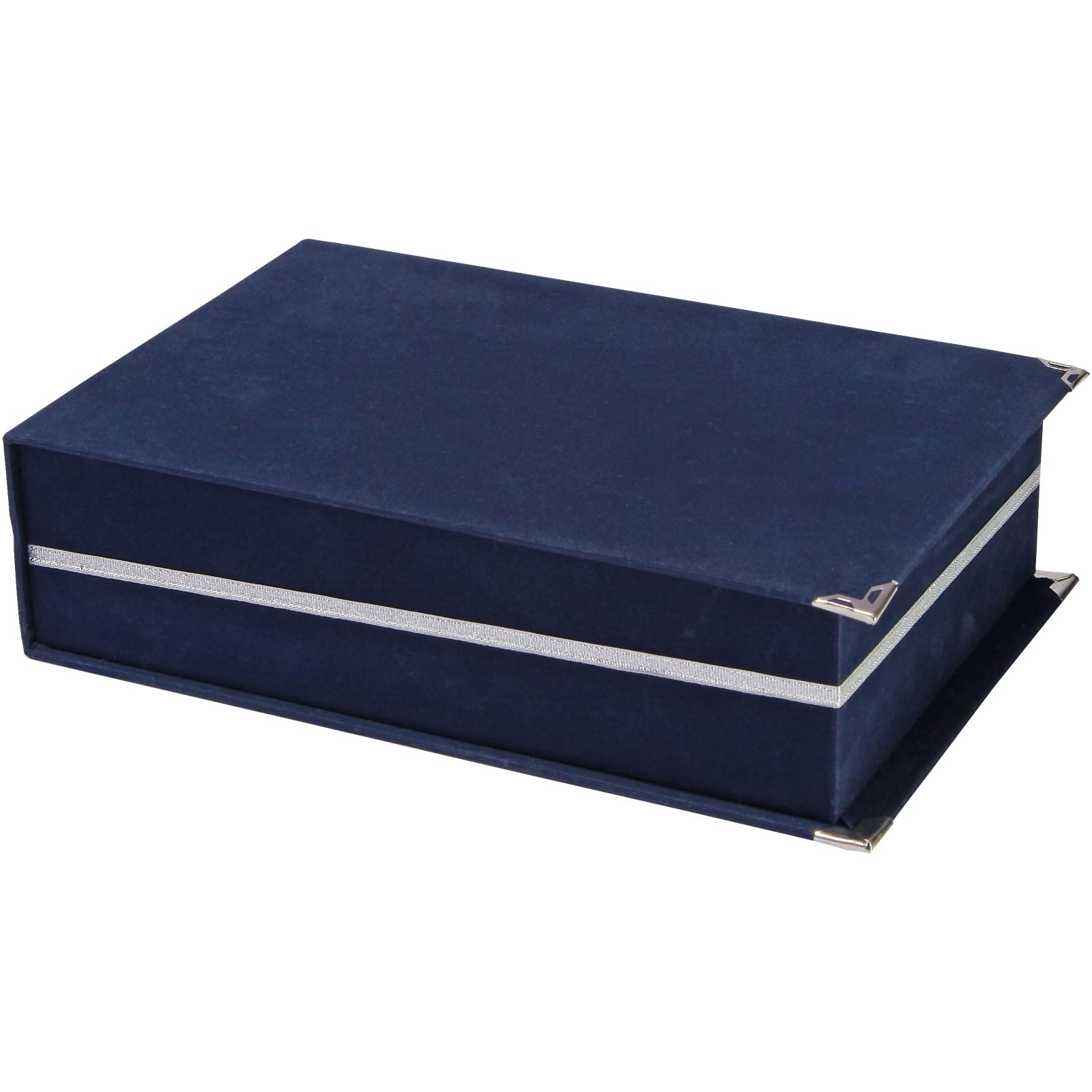 KAŞMİR LACİVERT KADİFE PLAKET KUTUSU (14X24 CM) - Resim 2